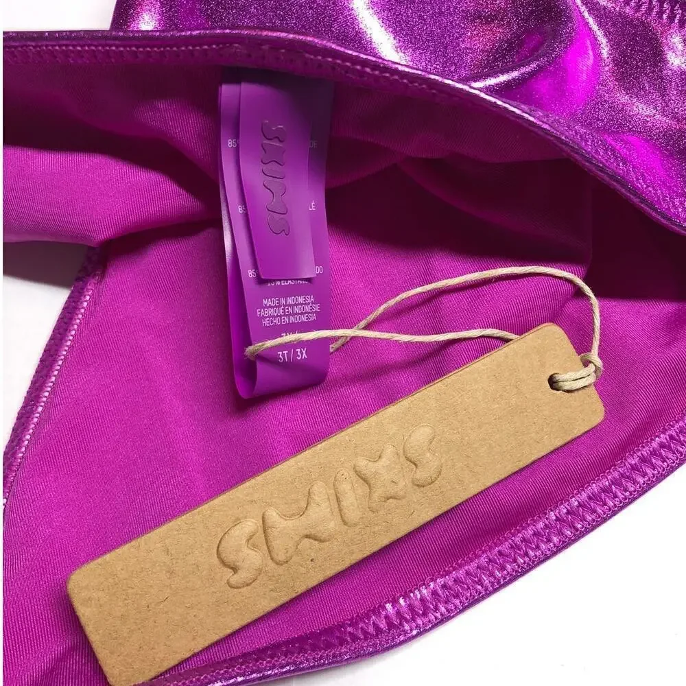 SKIMS Metallic Swim Skimpy Tie Bikini Bottom Dragon Fruit NWT Size 3X